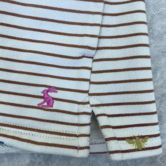 Joules Pip Print Casual 1/4 Zip Rainbow Striped Sweatshirt Bee Print Pastel 2 - Picture 15 of 16